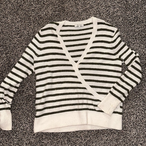 Madewell Wrap Front Sweater Elthorne Stripe - Picture 2 of 3